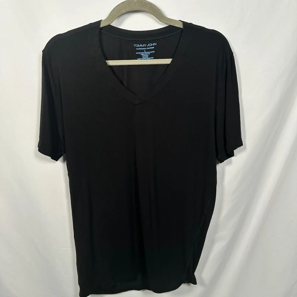 Tommy John men’s essential v neck modal stretch tee relaxed fit L black - Picture 5 of 7